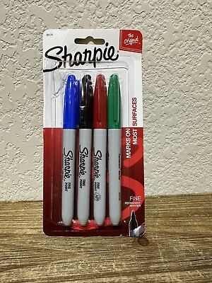 #ad Sharpie Fine Point Color Set 4Pk Red Blue Black Green 30174 $9.47