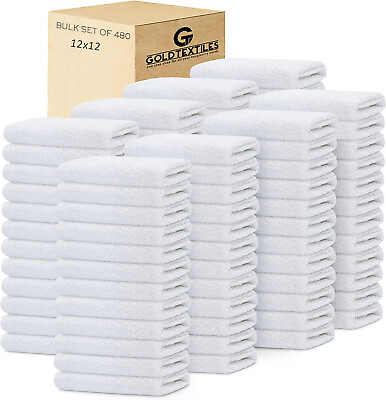 #ad Wash Cloth Towels White Cotton Blend 12x12 Inch Bulk Pack of 12244860120480 $199.99