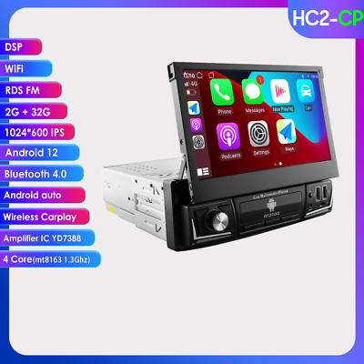 #ad 232G Single 1 DIN 7#x27;#x27; Android 12.0 Car Stereo Radio GPS Wifi 4G Carplay USB SWC $138.99