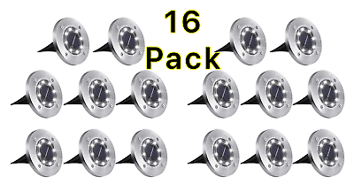 #ad 1 16 PCS LED Solar Power Flat Buried Light In Ground Lamp Outdoor Path Garden $49.95