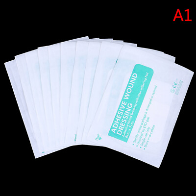 #ad 10Pcs Breathable Self adhesive Wound Dressing Band Large Aid Bandage Hemosta rf AU $5.65