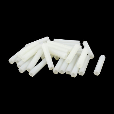 #ad 30mm M3 Female Thread White Nylon Hex PCB Spacer Standoff Nut Pillar Pack of 20 $8.49