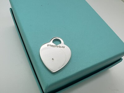 #ad Tiffany Co Sterling Silver Medium Heart Pendant Charm $74.99