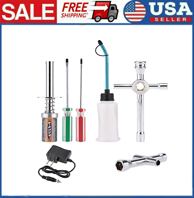 #ad Nitro Starter Glow Plug Igniter Charger Tools Fuel Bottle Combo 1 8 1 10 RC Car $21.49