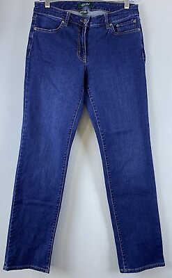 #ad Ralph Lauren LRL Women#x27;s Size 6 30quot;x31” Modern Straight Curvy Denim Blue Jeans $42.99