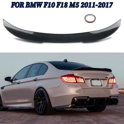 #ad For 11 16 BMW 5Series F10 F18 528i 550i 535i Carbon Look PSM Style Rear Spoiler $78.39