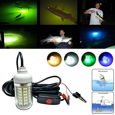 #ad 12V 108 LED Fishing Light Underwater Submersible Crappie Shad Squid Night Lamp $13.99
