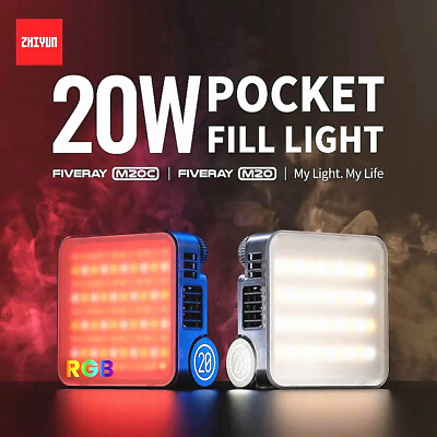 #ad ZHIYUN FIVERAY M20 M20C 20W RGB LED Pocket Video Fill Light Photography Lighting $75.05