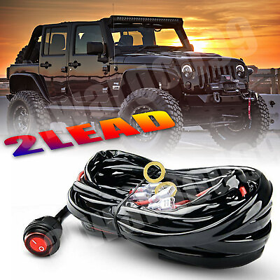 12V 40A Wiring Harness Kit Fuse ON OFF Switch Relay For LED Fog Work Light Bar $10.99
