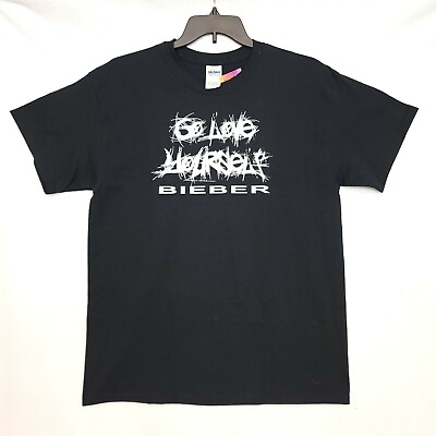#ad Justin Bieber Concert T Shirt Adult Mens L Go Love Yourself Belieber Black Tee $14.99