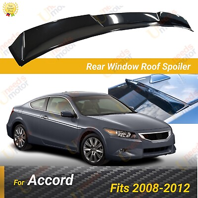 #ad Fits Honda Accord Coupe 2008 2012 ABS Gloss Black Rear Roof Window Visor Spoiler $59.79