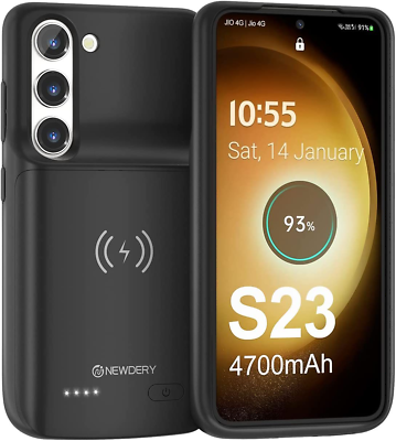 #ad NEWDERY Galaxy S23 Battery Case Qi Wireless Charging Fast Black $60.75