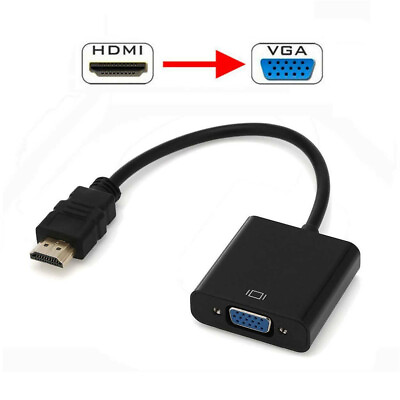 #ad HDMI Male to VGA Female Video Cable Cord Converter Adapter 1080P For TV Monitor $2.99