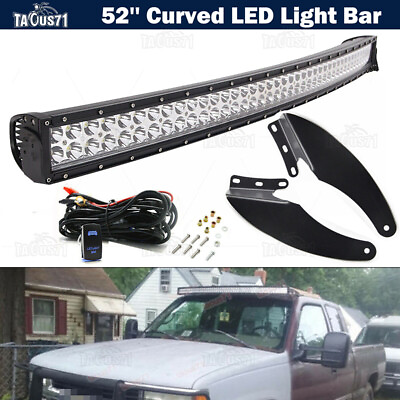 #ad 52#x27;#x27; Curved Upper Windshield LED Light Bar Bracket Mounts For 89 98 Chevy GMC $124.99