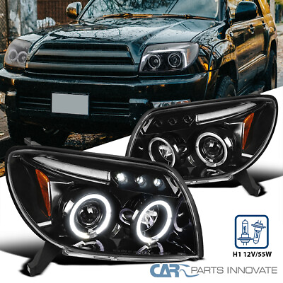 #ad Pearl Black Fits 2003 2005 Toyota 4Runner LED Halo Projector Headlights Lamps $174.95
