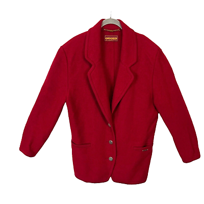 #ad Geiger of Austria Coat Blazer Women Size 38 US Med L Vintage Red 3 Button $89.97