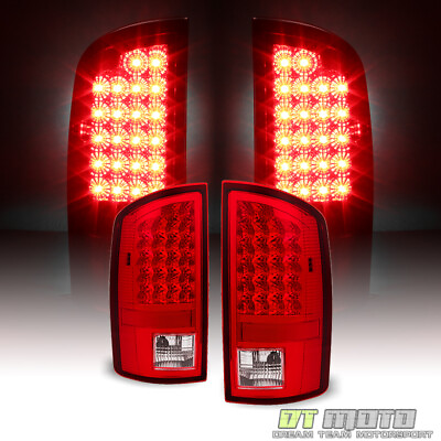 #ad 2007 2008 Dodge Ram 1500 07 09 2500 3500 Red Clear LED Tail Lights Signal Lamps $92.99