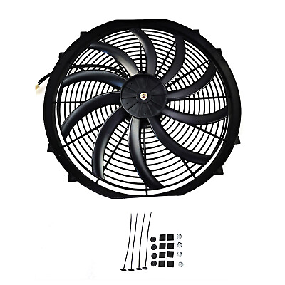#ad 16quot; PULL PUSH RADIATOR MOTOR FAN Electric Curved Blade 120W FAN amp; MOUNTING KITS $39.99