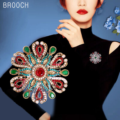 #ad Women Vintage Enamel Flower Brooch Gorgeous Gorgeous Corsage Accessories Gift $6.29
