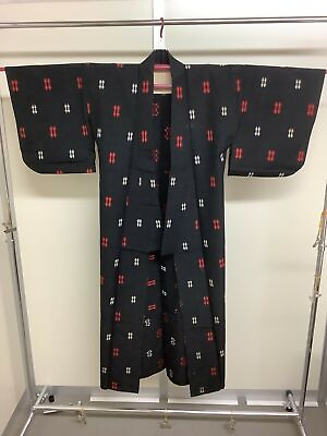 #ad Japanese Vintage Black Kimono i Girder With Dirty Scratches Height 152cm Used $58.00
