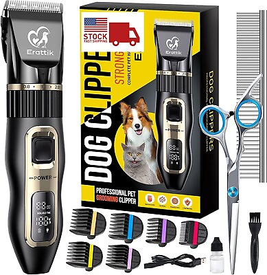 #ad Dog Cat Pet Grooming Kit Rechargeable Cordless Electric Hair Clipper Trimmer Set $24.85