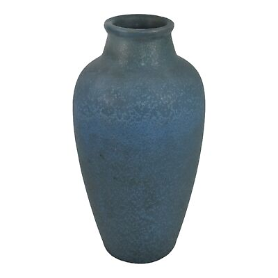 #ad Van Briggle 1907 12 Vintage Arts And Crafts Pottery Blue Ceramic Flower Vase 313 $795.00
