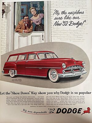#ad #ad vintage 1952 Dodge Print Ad “My Neighbors Are Like Our New 52 Dodge “ $8.99