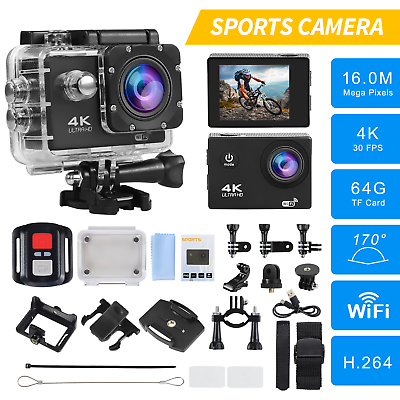 #ad 4K Action Camera Waterproof Video Underwater Wifi Remote For Go Pro Camera Sport $25.19