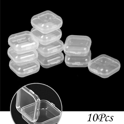 #ad Transparent Mini Box Jewelry Trinkets Compartment Plastic Display Convenient $8.10