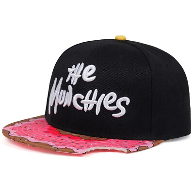 #ad The Munchies Donut Snapback Hat With Bite in Brim New Funny Free Shipping $9.34