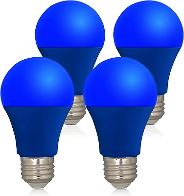 #ad #ad LED Blue Color Light Bulb A19 E26 Base Blue Bulbs 9W 60W Equivalent Blue L $13.15