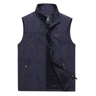 #ad Men Vest Windproof Waterproof Casual Jacket Sleeveless Vest Outwear Waistcoat $31.73