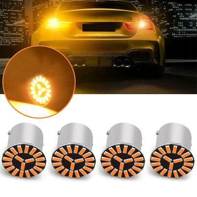 #ad 4X Amber 1156 BA15S LED Car Signal Light 7506 Turn Indicator Bulbs Accessories C $5.45