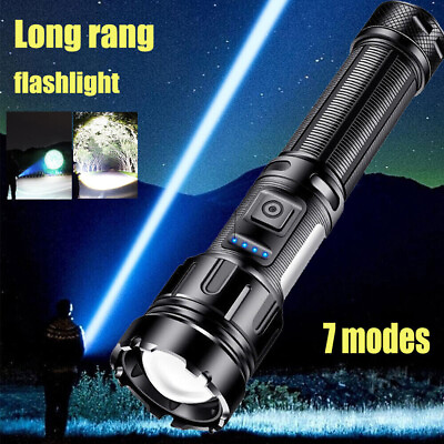 #ad 1000000 Lumens LED Flashlight Tactical Light Super Bright Torch USB Rechargeable $14.89