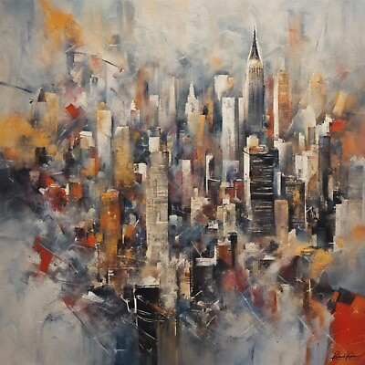 #ad large original artwork16x16 on canvasquot;New York Cityquot; $34.99
