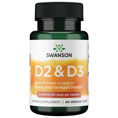 #ad Swanson Vitamin D Complex with Vitamins D 2 and D 3 50 Mcg 60 Veggie Capsules $9.87