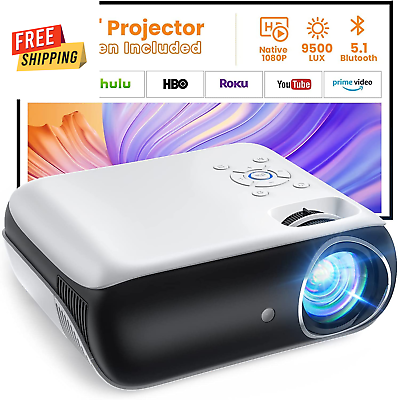 #ad 1080P Bluetooth Projector with 100#x27;#x27; Screen Portable Movie Projector $153.40