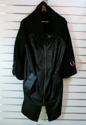 #ad Genuine quot;Punto Leather amp; Furquot; Woman#x27;s Coat 100% Leather 3 4 Sleeve Sz M $1345.50