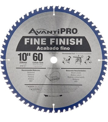 #ad Miter Saw Blade Table Saw Blade 10 Inch 60 Tooth Fine Finish Thin Kerf 2 Pack $55.00