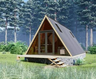 #ad Custom Small Cabin House Plan With 3D images And PDF For Blueprint Plans $30.00