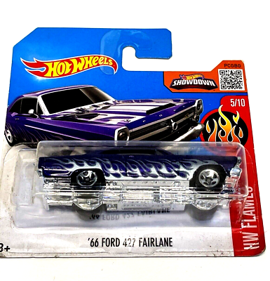 #ad Hot Wheels 1 64 66 Ford Fairlane Purple 5 10 HW Flames Trucks Model Car New AU $20.00
