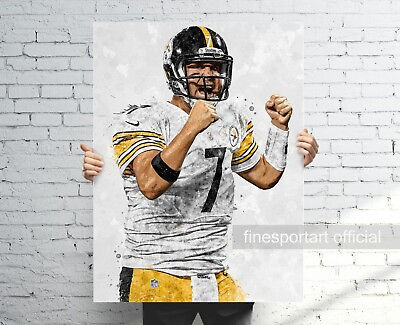 #ad Ben Roethlisberger Pittsburgh Steelers Poster Canvas Football print Sport art $102.35