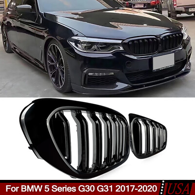 #ad Gloss Black Fit BMW 5 Series G30 G31 530i 540i 2017 2020 Front Kidney Grille $35.14