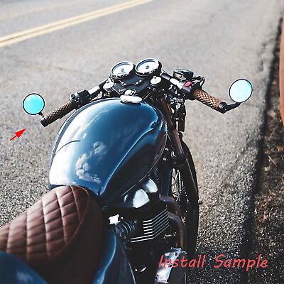 Universal Bar End Mirrors Motorcycle Handlebar Mirror Fit For Cafe Racer Honda $25.49