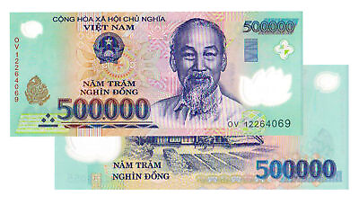 #ad 1000000 VIETNAM DONG 2x 500000 BANK NOTE MILLION VIETNAMESE UNCIRCULATED $70.51