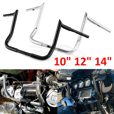 #ad Black Chrome 10quot; 12quot; 14quot; For Harley Street Electra Glide Meathook Bars Handlebar $159.99