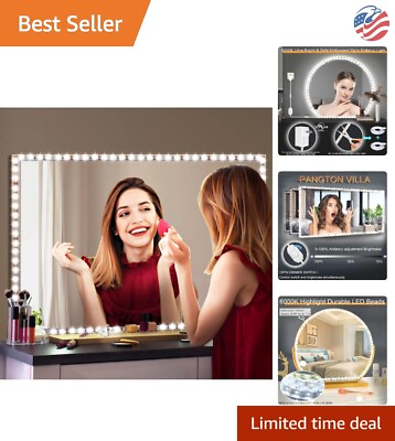 #ad Makeup Vanity LED Light Strip Kit 13ft Flexible Lights 6000K Daylight White $30.99
