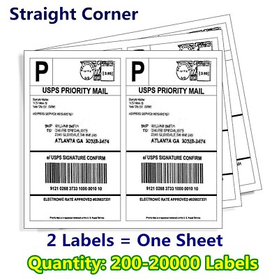 #ad 200 20000 8.5x5.5 Shipping Mailing Labels Half Sheet Self Adhesive for Laser ink $471.41