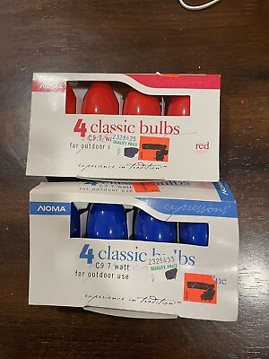 #ad Vintage C9 Christmas Light Replacement Bulbs Blue amp; Red... NEW 8 Total. $14.40