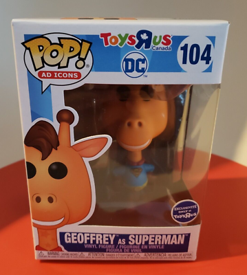 #ad Funko Pop Ad Icons Geoffrey as Superman #104 Toysrus TRU Canada Not Mint Box $24.95